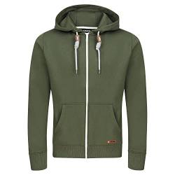 riverso Herren Kapuzenjacke RIVThilo Regular Fit Hoodie Taschen Jacke Reißverschluss Sweatjacke Streetwear Trainingsjacke Basic Grün 3XL, Größe:3XL, Farbe:Ivy Green von riverso