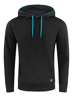 riverso Herren Kapuzenpullover RIVEnno Hoodie Sweatshirt Pullover Kapuze Kängurutaschen Regular Fit Einfarbig Baumwolle Schwarz M, Größe:M, Farbe:Black (24001) von riverso