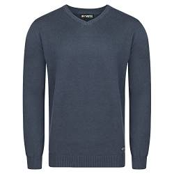 riverso Herren Pullover RIVEmil V-Neck Basic Strickpullover Organic Cotton Bio 100% Baumwolle Feinstrick Pulli Sweater Langarm Einfarbig Navy 3XL, Größe:3XL, Farbe:Dark Blue (19400) von riverso