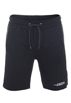 riverso Herren Sweat Short RIVBlake Regular Fit Kurze Hose Sommer Sport Bermuda Shorts Tunnelzug Print Taschen Schwarz L, Größe:L, Farbe:Black von riverso