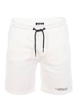riverso Herren Sweat Short RIVBlake Regular Fit Kurze Hose Sommer Sport Bermuda Shorts Tunnelzug Print Taschen Weiß L, Größe:L, Farbe:Offwhite von riverso