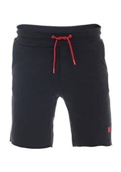 riverso Herren Sweat Short RIVMax Kurze Sweatshorts Bermuda Sommer Sport Shorts Baumwolle Schwarz 3XL, Größe:3XL, Farbe:Black - Red von riverso