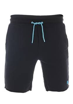 riverso Herren Sweat Short RIVMax Kurze Sweatshorts Bermuda Sommer Sport Shorts Baumwolle Schwarz XL, Größe:XL, Farbe:Black - Turquoise von riverso