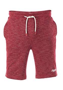 riverso Herren Sweat Short RIVMike Kurze Sweatshorts Bermuda Sommer Sport Shorts Baumwolle Schwarz Blau Rot Olive Grau S M L XL 2XL 3XL 4XL 5XL, Größe:L, Farbe:Burgundy Red Melange von riverso