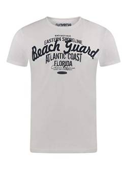 riverso Herren T-Shirt RIVLeon Rundhals O-Neck Kurzarm Tee Shirt Print Regular Fit 100% Baumwolle, Größe:3XL, Farbe:Weiß (CJD) von riverso