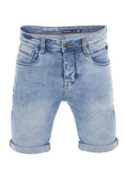 riverso Jeans Shorts Herren Stretch Kurz Regular Fit RIVTom Kurze Hosen Bermuda Shorts Sommer Denim Einfarbig, Größe:W 40, Farbe:Light Blue Denim (L139) von riverso