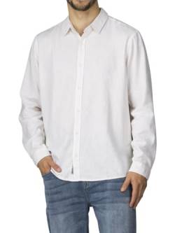 riverso Leinenhemd Herren RIVFabio Regular Fit Freizeithemd Businesshemd Herrenhemd Langarm Leinen Hemd Sommer Oberteil Basic Knopfleise Einfarbig, Größe:M, Farbe:White von riverso