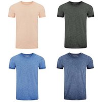 riverso T-Shirt Herren Basic Shirt RIVMatteo Regular Fit (4-tlg) Kurzarm Tee Shirt mit Rundhalsausschnitt aus 100% Baumwolle von riverso