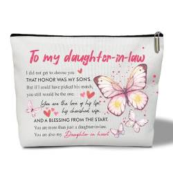 rizotus Make-up-Tasche für Frauen, inspirierendes Geschenk für sie, Frauen, Mädchen, Tochter, Ehefrau, Lehrer, Make-up-Tasche, Kosmetiktasche, Reisezubehör, To My Daughter-in-law 06 von rizotus