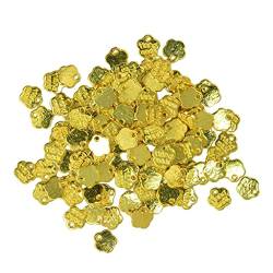 rockible 100 Stücke Handgefertigte Blumencharms für Schmuckdesign, Gold von rockible