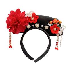 rockible Chinesische Kopfbedeckung, Qing-Stirnband, traditionelles Mädchen-Haarband, alte Haarspange, Hanfu-Haarreifen für Dressing, Hochzeit, Stil D von rockible