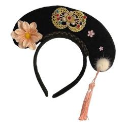 rockible Chinesische Kopfbedeckung, antike Haarspange, Haarband, Blumen-Haarreif, chinesisches Qing-Stirnband für Requisiten, Kinder, Mädchen, Stil D von rockible