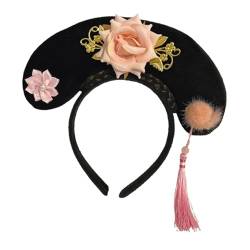 rockible Chinesische Kopfbedeckung, antike Haarspange, Haarband, Blumen-Haarreif, chinesisches Qing-Stirnband für Requisiten, Kinder, Mädchen, Stil F von rockible