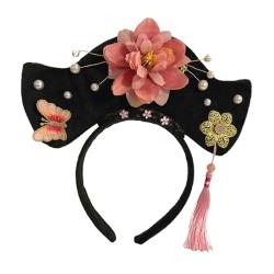 rockible Chinesische Kopfbedeckung, antike Haarspange, Haarband, Blumen-Haarreif, chinesisches Qing-Stirnband für Requisiten, Kinder, Mädchen, Stil b von rockible