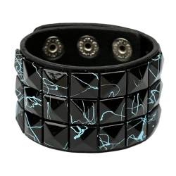 rockible Goth-Armband, Jahre-Punk-Armband, Geschenke für Mann und Frau, breites Armband, Manschettenarmband für Geburtstag, Abschlussfeier, Halloween, Schwarz von rockible