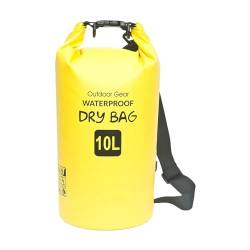 rockible Wasserdichter Dry Bag, wasserdichter Sack, Rolltop-Sack, hält die Ausrüstung trocken, Kajak-Schwimmtasche, wasserdichte Aufbewahrungstasche zum Angeln, Gelb von rockible