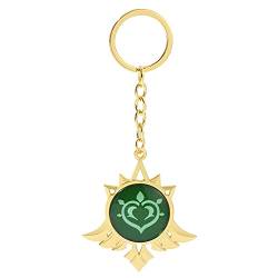 rongji jewelry Genshin Impact Vision Leuchtende Schlüsselanhänger – Hot Game Project Cosplay Anhänger Schlüsselanhänger Zubehör, Mondstadt-dendro, Medium von rongji jewelry