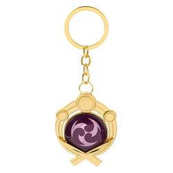 rongji jewelry Genshin Vision uminous Keychains, Hot Game Project Cosplay Anhänger Schlüsselanhänger Zubehör, Inazuma-Elektro, Medium von rongji jewelry