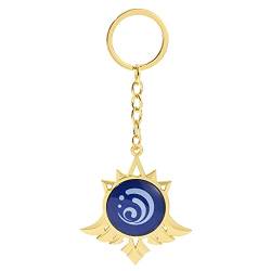 rongji jewelry Genshin Vision uminous Keychains, Hot Game Project Cosplay Anhänger Schlüsselanhänger Zubehör, Mondstadt-hydro, Medium von rongji jewelry
