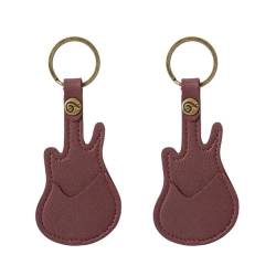 roomoon Leder-Gitarrenplektren-Etui, Gitarrenplektrenhalter mit Schlüsselanhänger, Gitarrenplektren-Tasche für Gitarrenplektren, Geschenk, Braun, langlebig, braun von roomoon