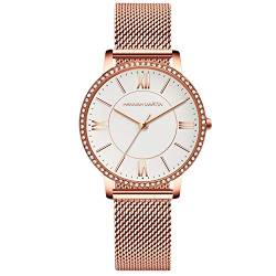 rorios Damen Uhr Analog Quarz Armbanduhr Wasserdicht Diamant Uhren mit Edelstahl Mesh Armband Elegante Quarzuhren für Damen von rorios