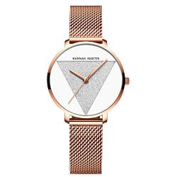 rorios Damen Uhren Analog Quarz Armbanduhren Minimalistisch Simple Zifferblatt Mesh Band Mode Mädchen Armbanduhr von rorios