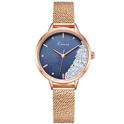 rorios Damen Uhren Analog Quarz Uhr mit Mesh Armband Minimalistisch Elegante Uhren für Frauen Mode Mädchen Armbanduhr von rorios