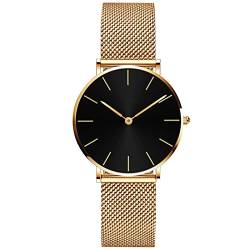 rorios Damen Uhren Wasserdicht Analog Quarz Armbanduhr mit Mesh Edelstahlarmband Ultradünne Minimalism Damen für Frauen Mädchen von rorios