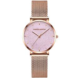 rorios Damen Uhren Women Watch Shining Sternenklarer Himmel Dial Stainless Steel Strap Klassische Mädchen Uhr von rorios