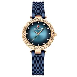 rorios Damen Uhren wasserdichte Ultradünne Analog Quarz Uhr mit Slim Edelstahlarmband Fashion Diamant Uhren für Frauen Mädchen von rorios