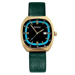 rorios Damenuhren Quadrat Uhren Analog Quarz Uhr mit Lederarmband Mode Kleid Armbanduhr für Damen Mädchen Frauen von rorios