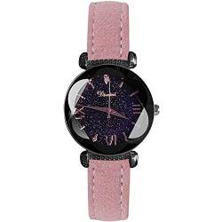 rorios Elegant Damen/Mädchen Armbanduhren Armband Wunderschönen Leuchtenden Sternenklarer Himmel Lederband Analog Quarzuhr Armbanduhr von rorios