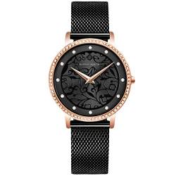 rorios Elegant Damen Uhren wasserdichte Quarz Armbanduhr Edelstahl Mesh Armbanduhr Casual Uhren für Mädchen Frauen von rorios