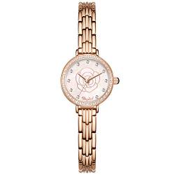 rorios Elegante Damen Uhr Quarz Analog Uhren mit Edelstahlband Diamant Zifferblatt Exquisite Mädchen Uhr von rorios