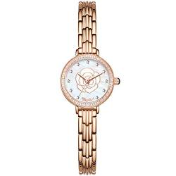 rorios Elegante Damen Uhr Quarz Analog Uhren mit Edelstahlband Diamant Zifferblatt Exquisite Mädchen Uhr von rorios