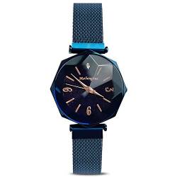 rorios Fashion Damen Analog Quarzuhr Armbanduhren Mesh Magnetband Sternenklarer Himmel Armbanduhr von rorios