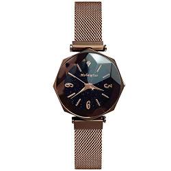 rorios Fashion Damen Analog Quarzuhr Armbanduhren Mesh Sternenklarer Himmel Armbanduhr von rorios