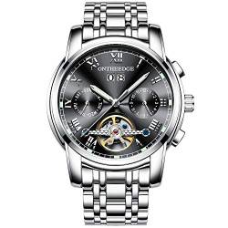 rorios Herren Automatik Mechanisch Armbanduhr Edelstahl Metallarmband Tourbillon Kalender Leuchtend Zeiger Multifunktionen Armbanduhr Wasserdicht Uhr von rorios