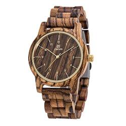 rorios Herren Holzuhr Holz-Armbanduhren Herren Analog Quarz Uhr Leicht Holzuhren Männer Mode Männer Holzuhren von rorios