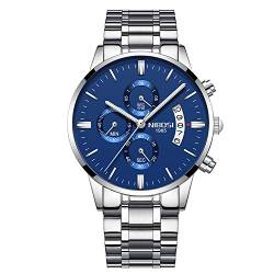 rorios Herren Uhren Analog Quarz Armbanduhren und Edelstahlband Zifferblatt Chronograph Uhr Leuchtend Geschäft Uhren mit Datum Kalender Mode Männer Armbanduhr von rorios