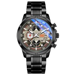 rorios Herren Uhren Wasserdichter Analog Quartz Uhren mit Edelstahl Armband Mode Sport Chronograph Uhren für Männer von rorios