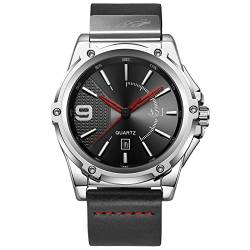 rorios Herren Uhren Wasserdichter Analoge Quarzuhr mit Lederband Armbanduhr Kalender Mode Sport Uhren für Herren Männer von rorios