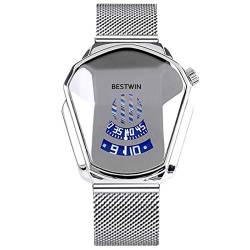 rorios Herrenuhr Analog Quarz Armbanduhr mit Edelstahl Mesh Armband Kreative Männer Uhren Cooles Wasserdicht Armbanduhren für Herren von rorios
