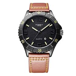 rorios Herrenuhren Analoger Quarzuhr mit Lederarmband Sport Design Armbanduhr für Herren von rorios
