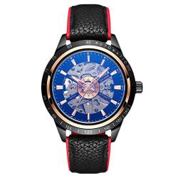 rorios Herrenuhren Automatische Mechanische Armbanduhr mit Lederarmband Mode Skelettuhren für männer von rorios