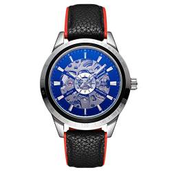 rorios Herrenuhren Automatische Mechanische Armbanduhr mit Lederarmband Mode Skelettuhren für männer von rorios