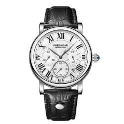 rorios Herrenuhren Chronograph Armbanduhr mit Lederband Analogue Quartz Uhren wasserdichte Kalender Uhr für Herren Männer von rorios