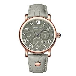 rorios Herrenuhren Chronograph Armbanduhr mit Lederband Analogue Quartz Uhren wasserdichte Kalender Uhr für Herren Männer von rorios
