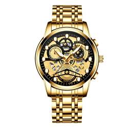 rorios Herrenuhren Leuchtende Uhr Analoge Quarz Armbanduhr Edelstahlarmband Uhren Business Wasserdicht Uhren für Männer von rorios