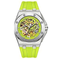 rorios Herrenuhren Unisex Portliche Uhr Mechanische Automatik Uhr Mode Leuchtend Armbanduhr wasserdichte Skelett Uhr mit Silikonarmband für Männer von rorios
